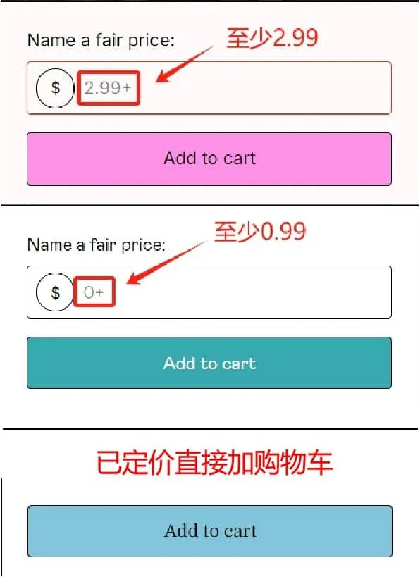 商品不同标价