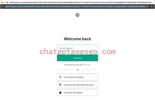 ChatGPT 登录跳转界面